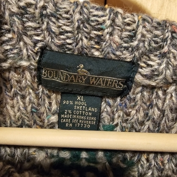 Vintage Y2K Boundary Waters Wool Blend Grandpacore Argyle Sweater XL - Picture 4 of 5